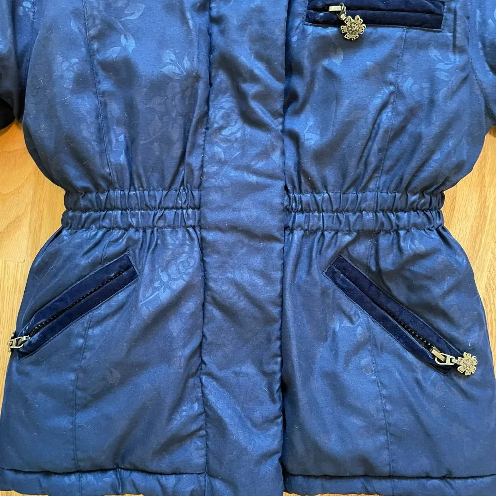 Rothschild Hooded Winter Coat/Jacket Snowflake Pattern Blue Girls Size L (4)